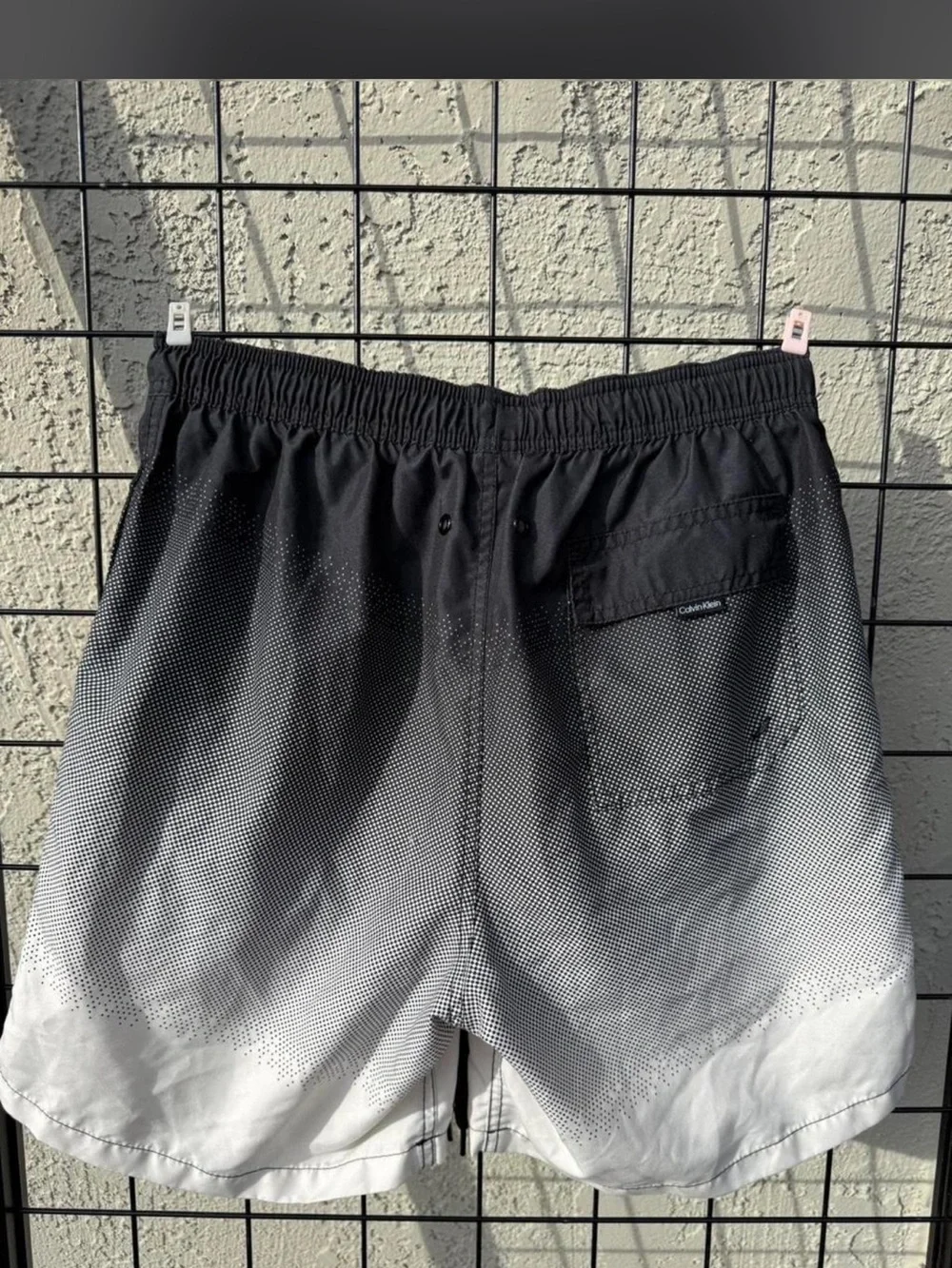Calvin Klein Black to Light Gray Ombre Swim Shorts